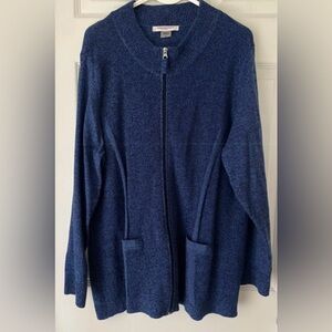 Allison Daley Blue Zip-Up Cardigan